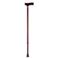 Lightweight walking cane, reddish-brown.